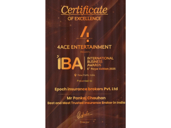 Epoch Insurance Brokers shines at the International Business Awards, bags the “Best & Most Trusted Insurance Broker in India” title